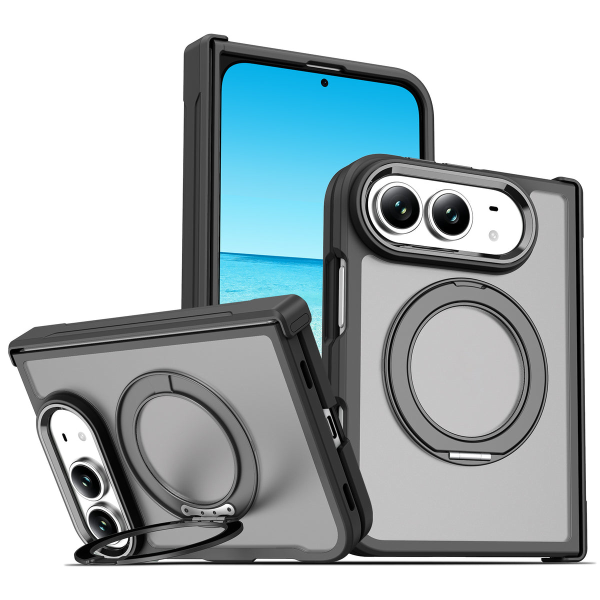 Cross-border applicable Apple 18-fold phone case iPhone Duo skin-feel stand case magnetic case custom protective case
