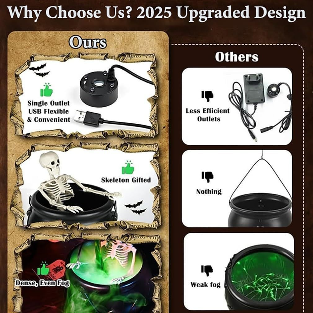 Halloween Gifts Flame Witch Bucket Halloween Decorations Indoor