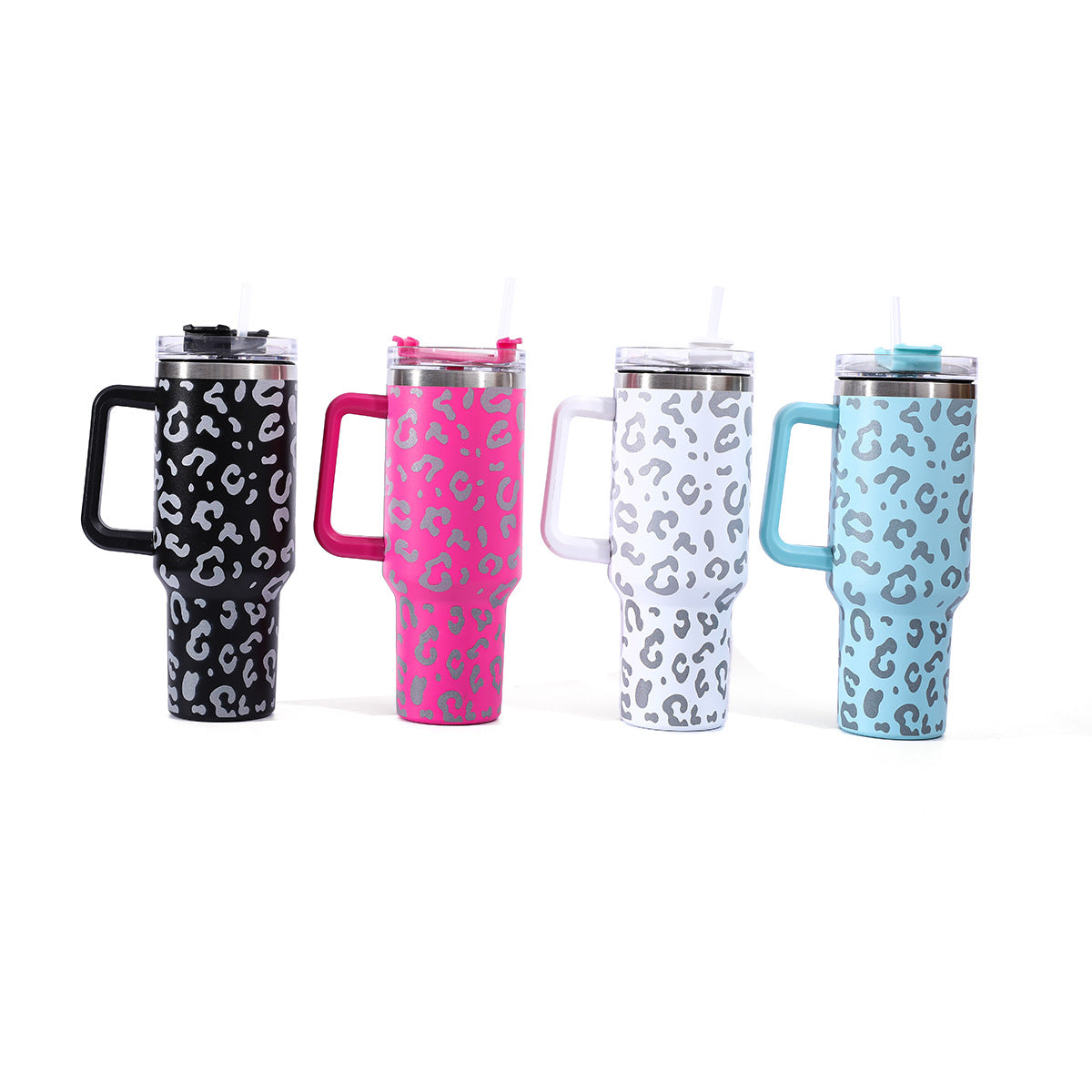 304 stainless steel leopard print handle car cup ice cup portable outdoor travel thermos cup car water cup