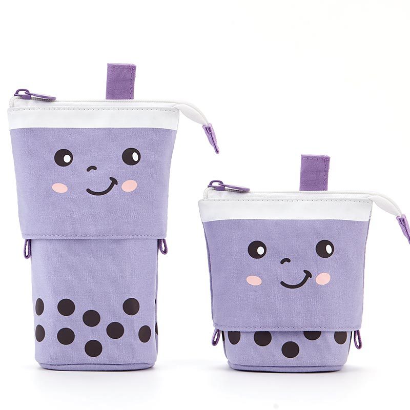 Cute, simple, stylish, multi-functional creative pen holder and pencil case, student stationery, variable drop-down canvas pencil case