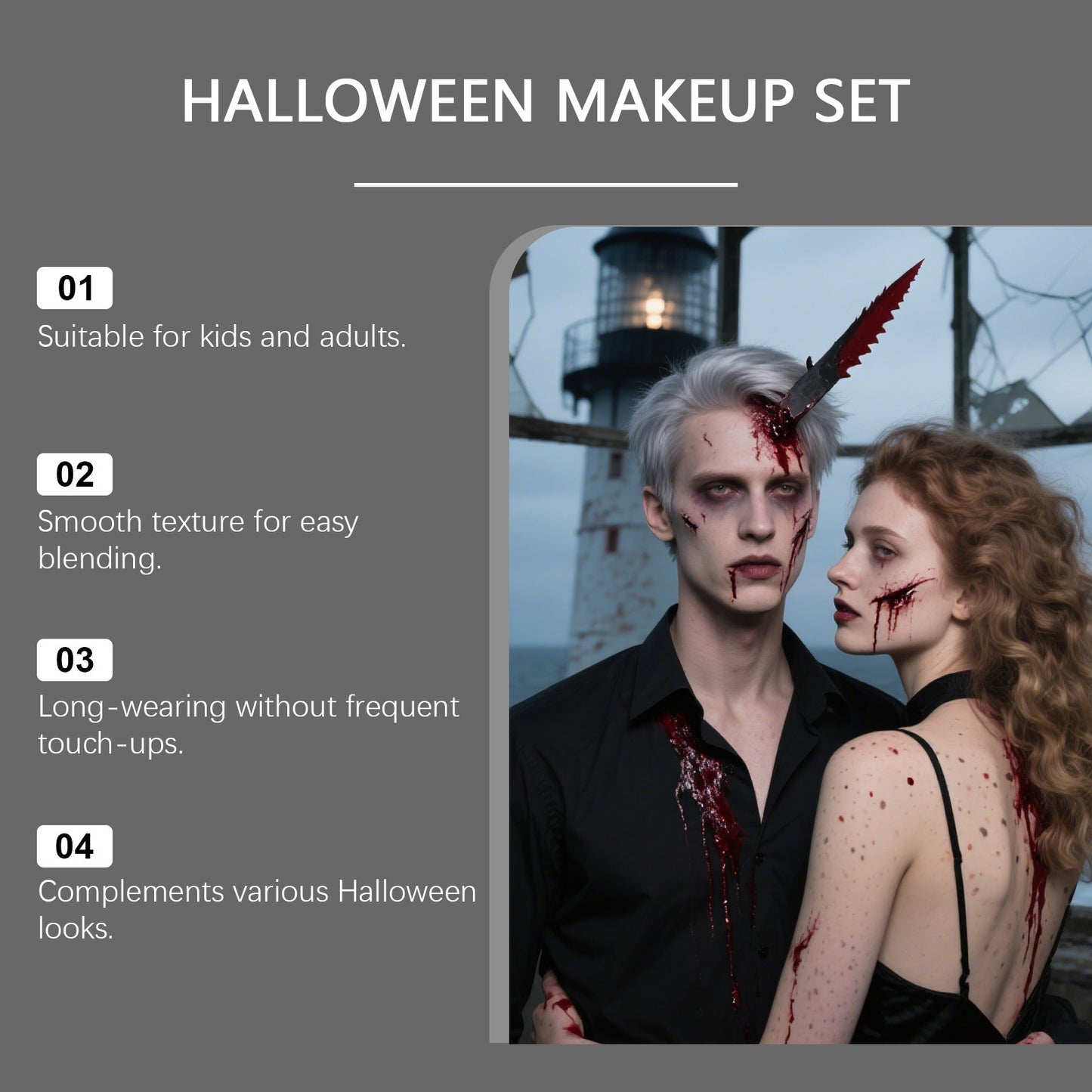 EELHOE Halloween Face Painting Set: Creative Halloween Party Face Painting with Vibrant Color and Long-Lasting Makeup
