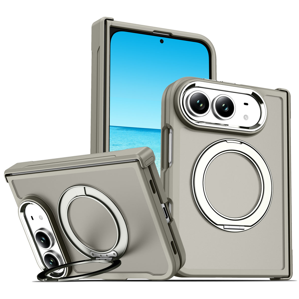 Cross-border applicable Apple 18-fold phone case iPhone Duo skin-feel stand case magnetic case custom protective case
