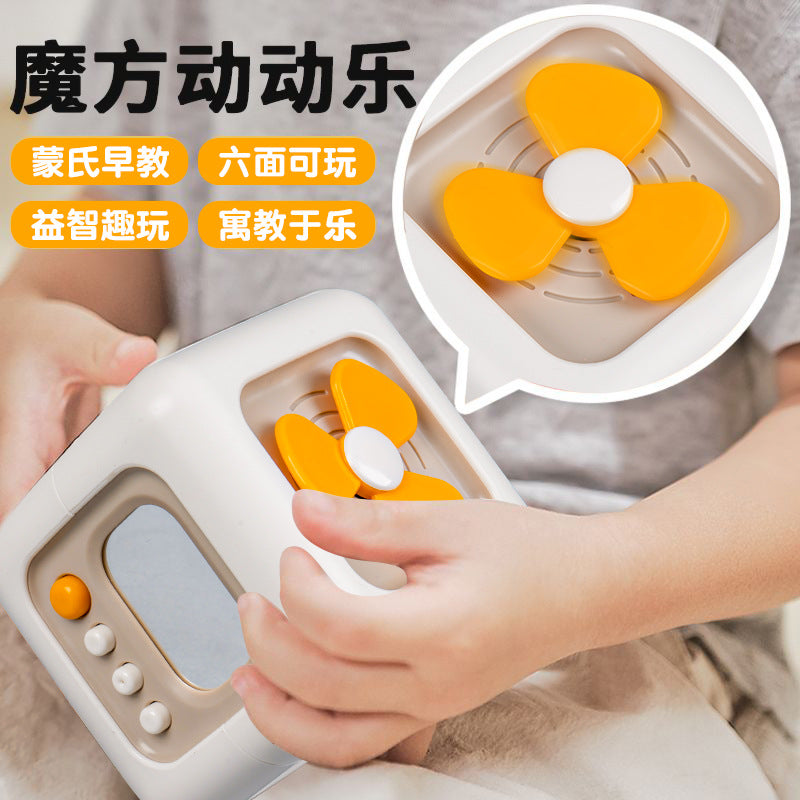 Multifunctional hexahedral Rubik's Cube finger busy ball baby sensory training children's educational toy Rubik's Cube moving music