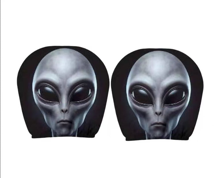 Black and white horror portrait personalized print car headrest covers, universal car interior neck support pillowcases, can be labeled and images can be sent by the customer.