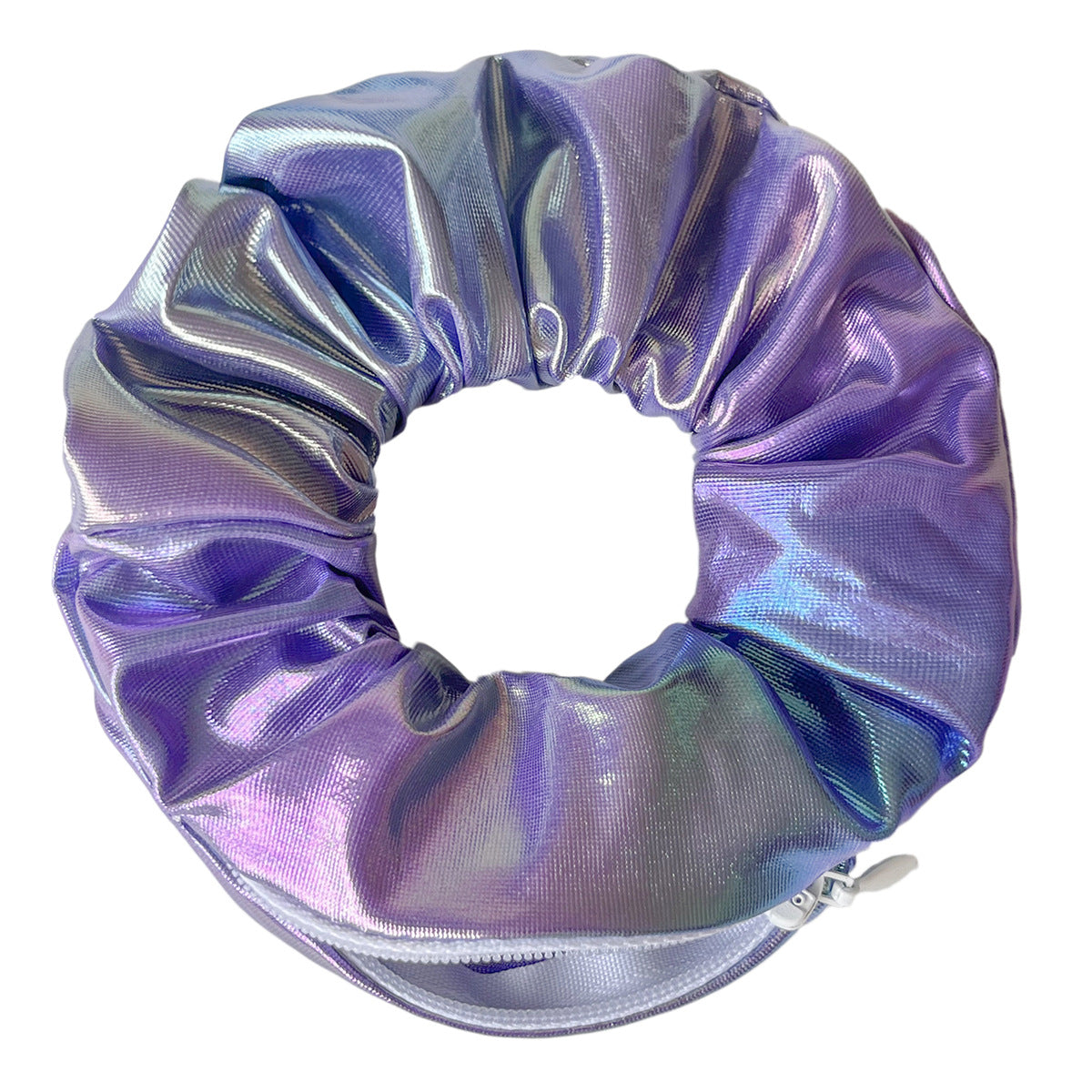 Vibrant Thick PU Invisible Zipper Scrunchie Hair Tie, Cross-border E-commerce, Amazon Zipper Hair Tie Wholesale, Hair Accessories