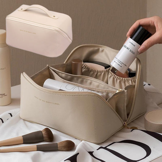 PU organ pillow cosmetic bag female portable large capacity travel portable ins high-end wash makeup storage bag