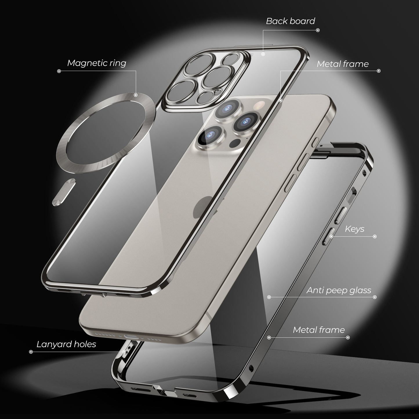 Suitable for iPhone15Pro Magsafes mobile phone case Apple 12 3 4 snap buckle Magneto magnetic metal case