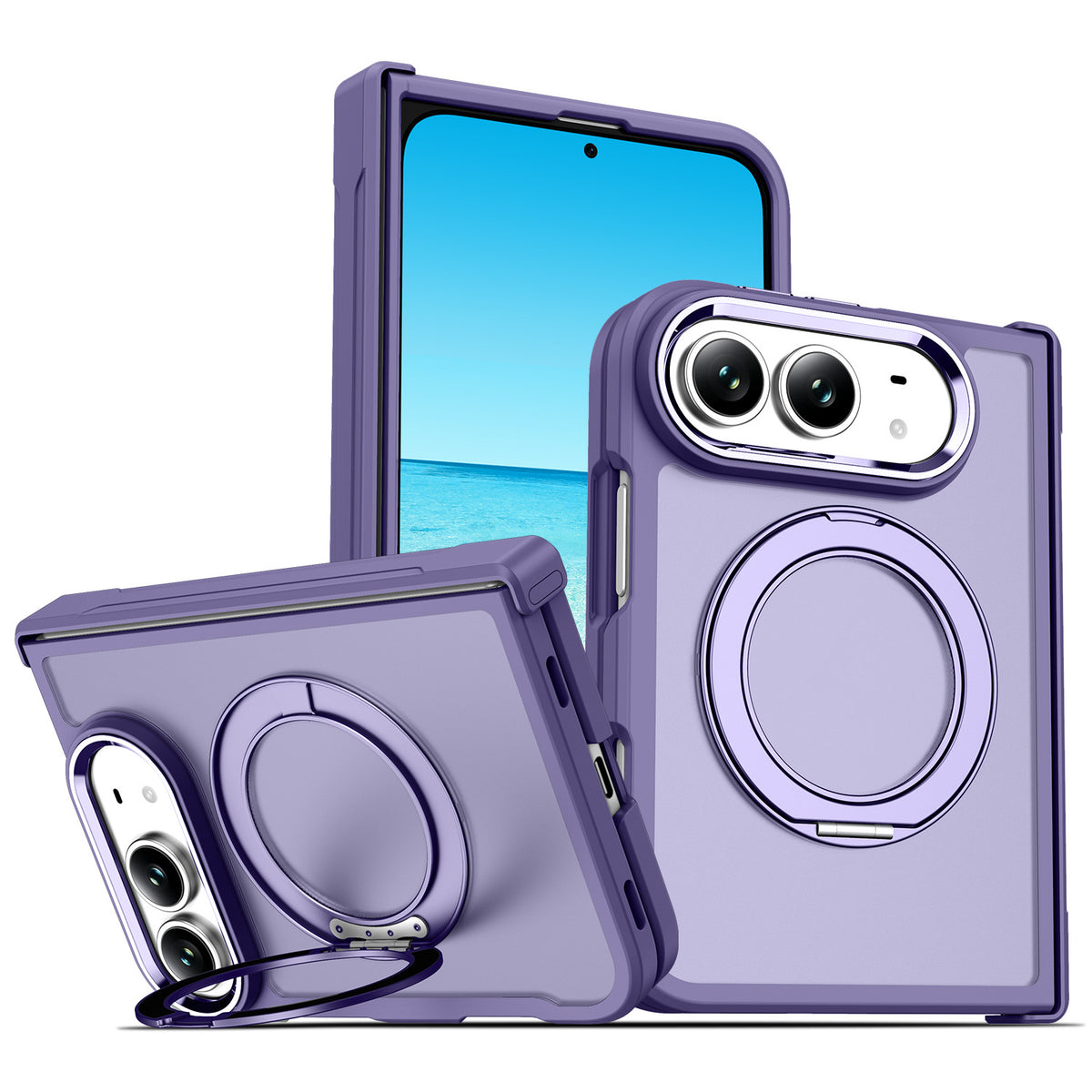 Cross-border applicable Apple 18-fold phone case iPhone Duo skin-feel stand case magnetic case custom protective case