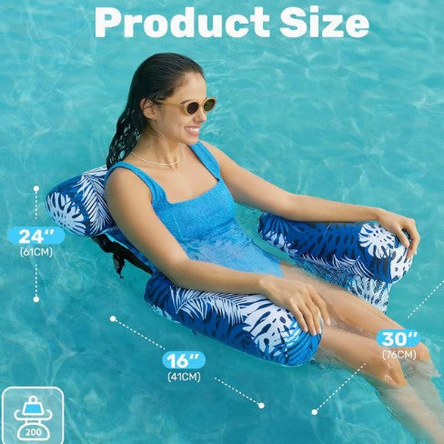 Three-tube inflatable lounge chair, float, water hammock, floating inflatable pool chair, swimming party, beach water fun
