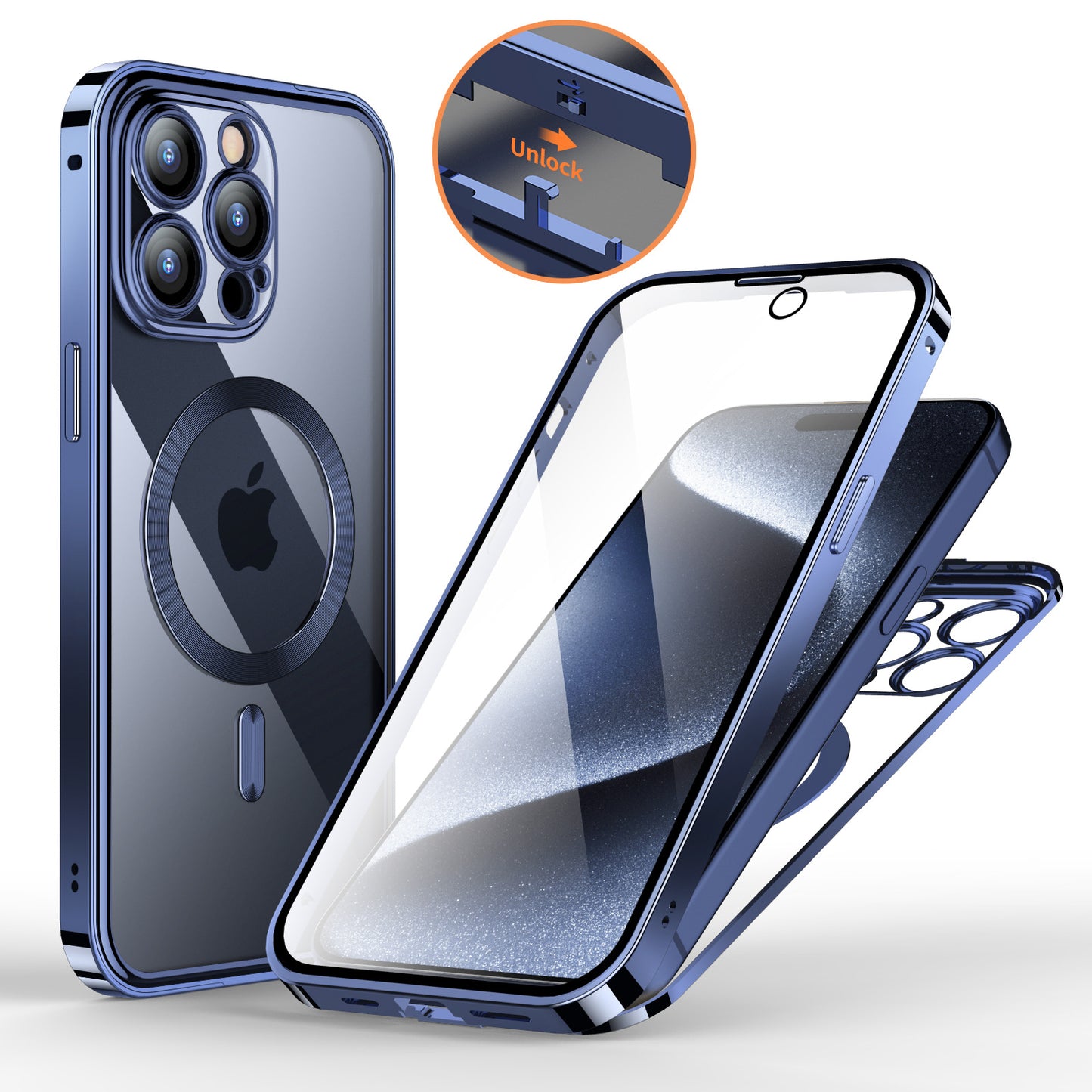 Suitable for iPhone15Pro Magsafes mobile phone case Apple 12 3 4 snap buckle Magneto magnetic metal case