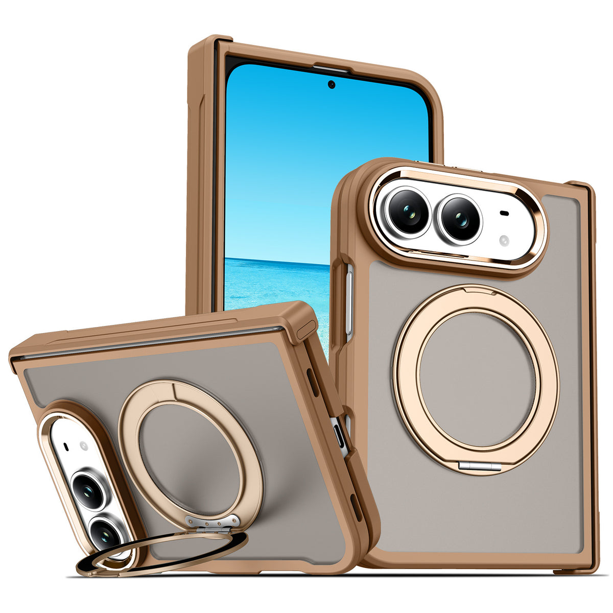 Cross-border applicable Apple 18-fold phone case iPhone Duo skin-feel stand case magnetic case custom protective case