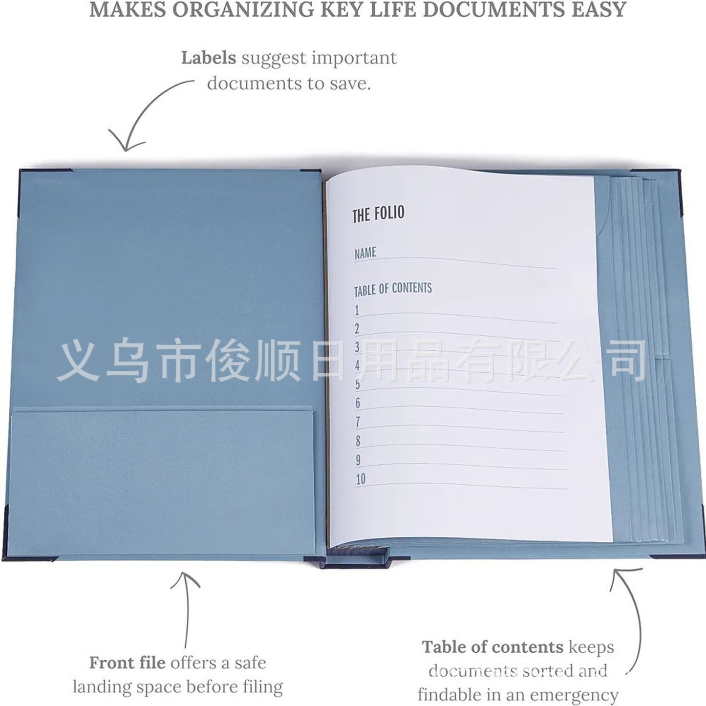 Cross-border In Case I Go Missing Binder Manila Pocket File Accordion Storage Folder