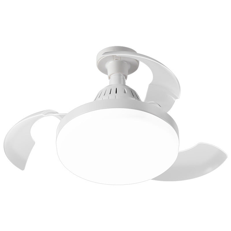 High-grade E27 screw-type three-blade ceiling fan light for home use in living room and bedroom, small, silent, and invisible fan light.