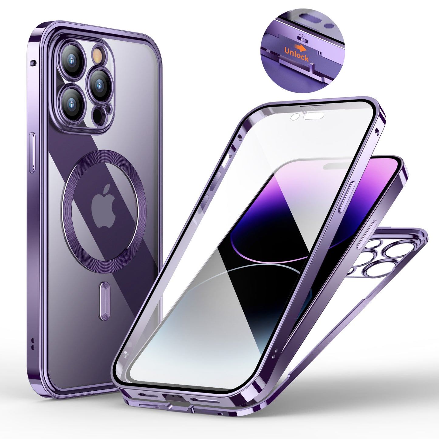 Suitable for iPhone15Pro Magsafes mobile phone case Apple 12 3 4 snap buckle Magneto magnetic metal case