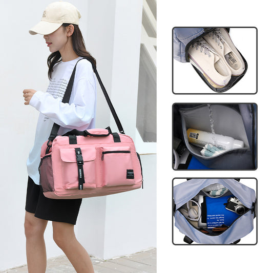 New cross-border high-end travel bag with large capacity and independent shoe compartment, fitness bag, yoga bag, ladies' lightweight bag for going out