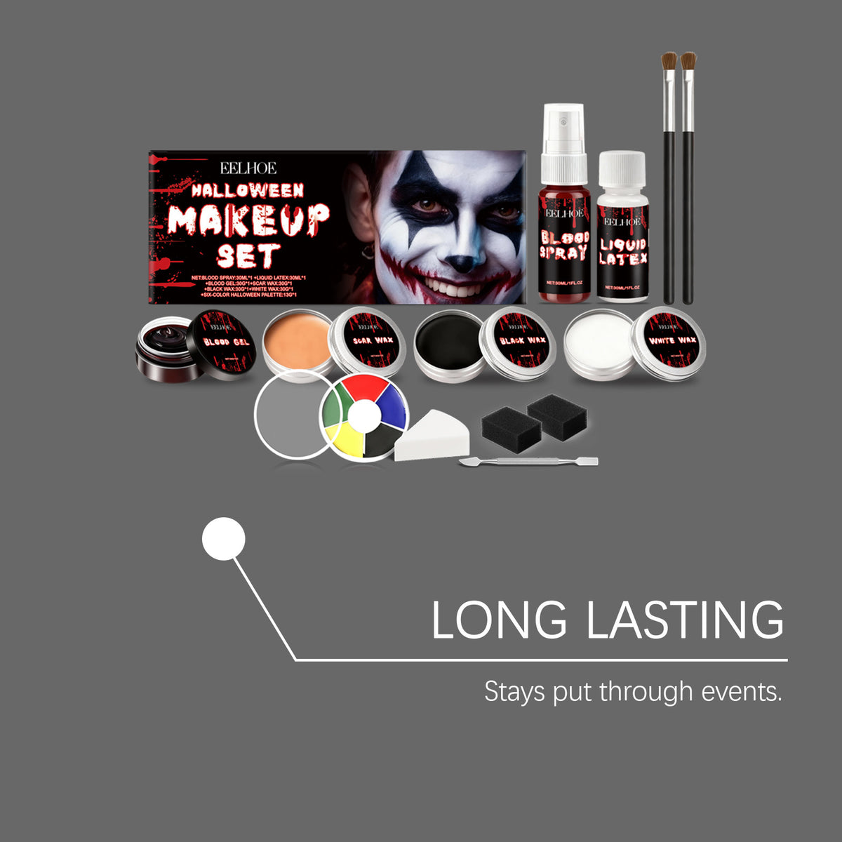 EELHOE Halloween Face Painting Set: Creative Halloween Party Face Painting with Vibrant Color and Long-Lasting Makeup