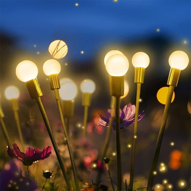 Cross-border solar firefly light wind-driven lawn light garden garden light decoration LED swing ball ground light