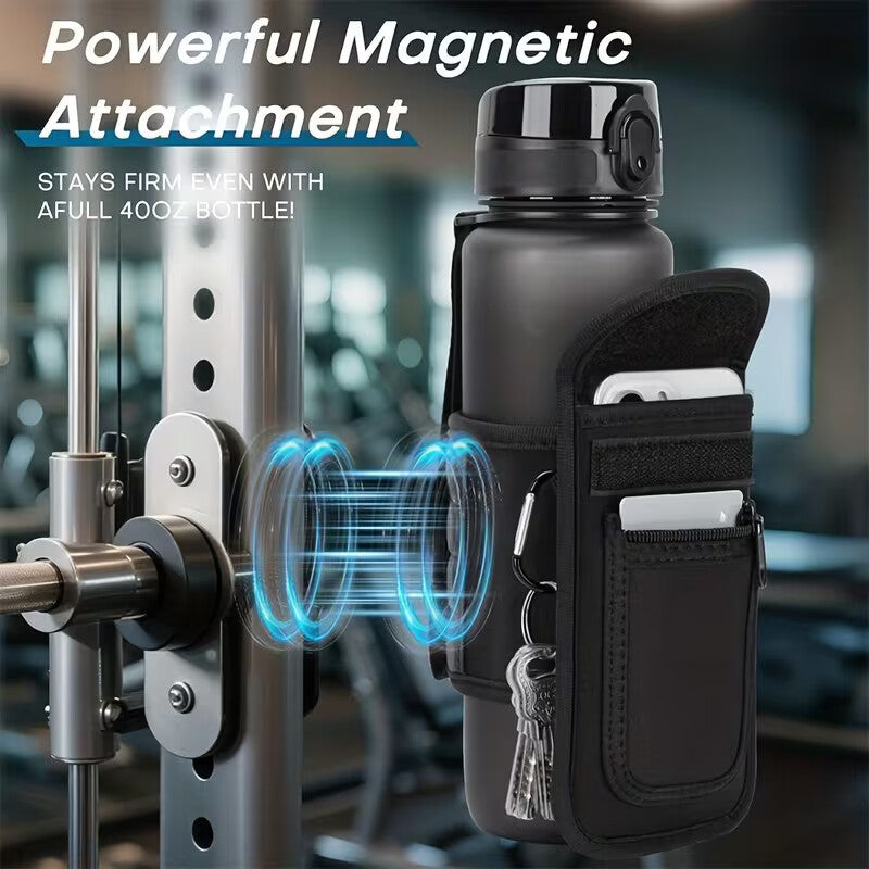 Cross-border fitness diving material magnetic cup sleeve, multi-functional portable outdoor sports heat-insulating non-slip insulated water bottle bag