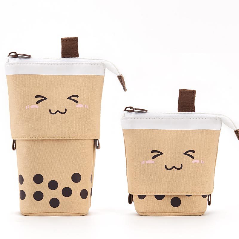 Cute, simple, stylish, multi-functional creative pen holder and pencil case, student stationery, variable drop-down canvas pencil case