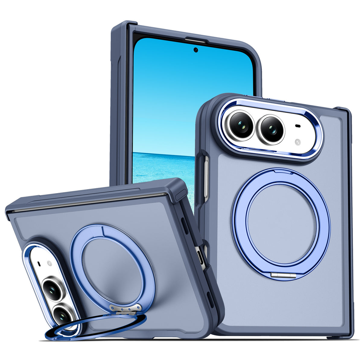 Cross-border applicable Apple 18-fold phone case iPhone Duo skin-feel stand case magnetic case custom protective case