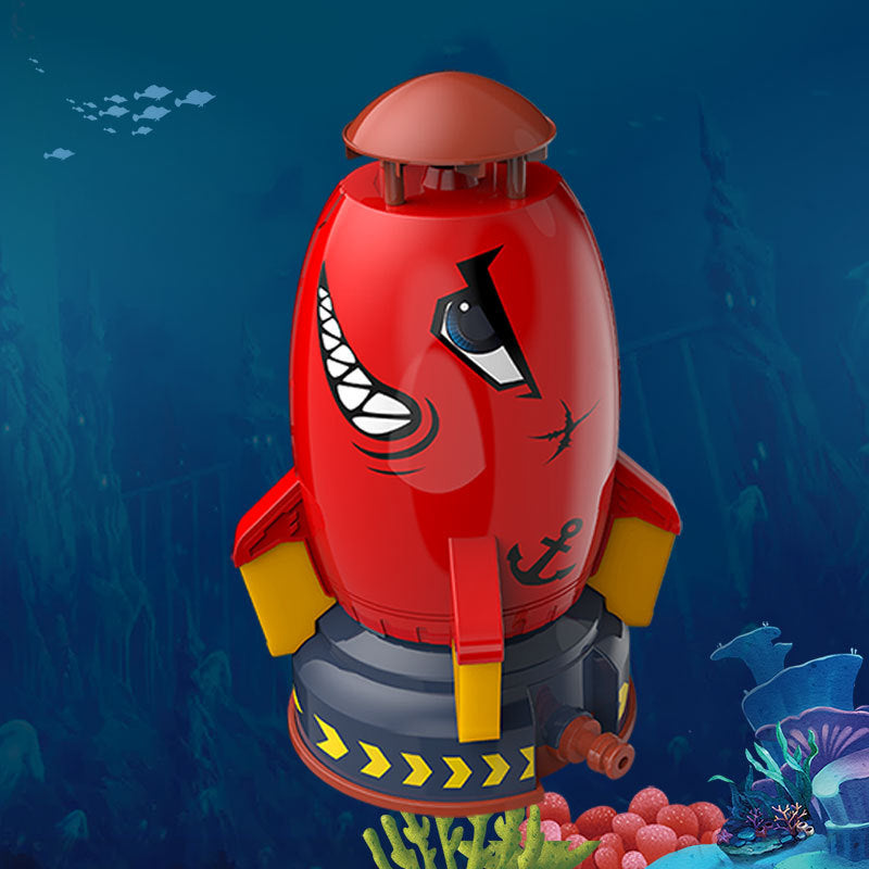 New product cross-border space rocket sprinkler children's rotating flying water toy outdoor water pressure lift-off sprinkler