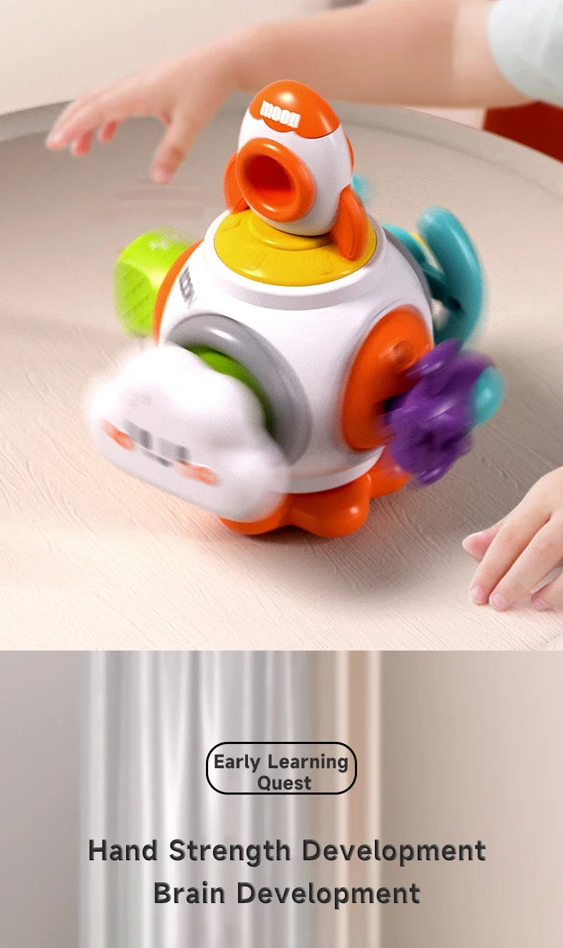 Cross-border baby busy hand catching ball puzzle sensory unified cube six polyhedron Rubik's cube dynamic early education busy ball
