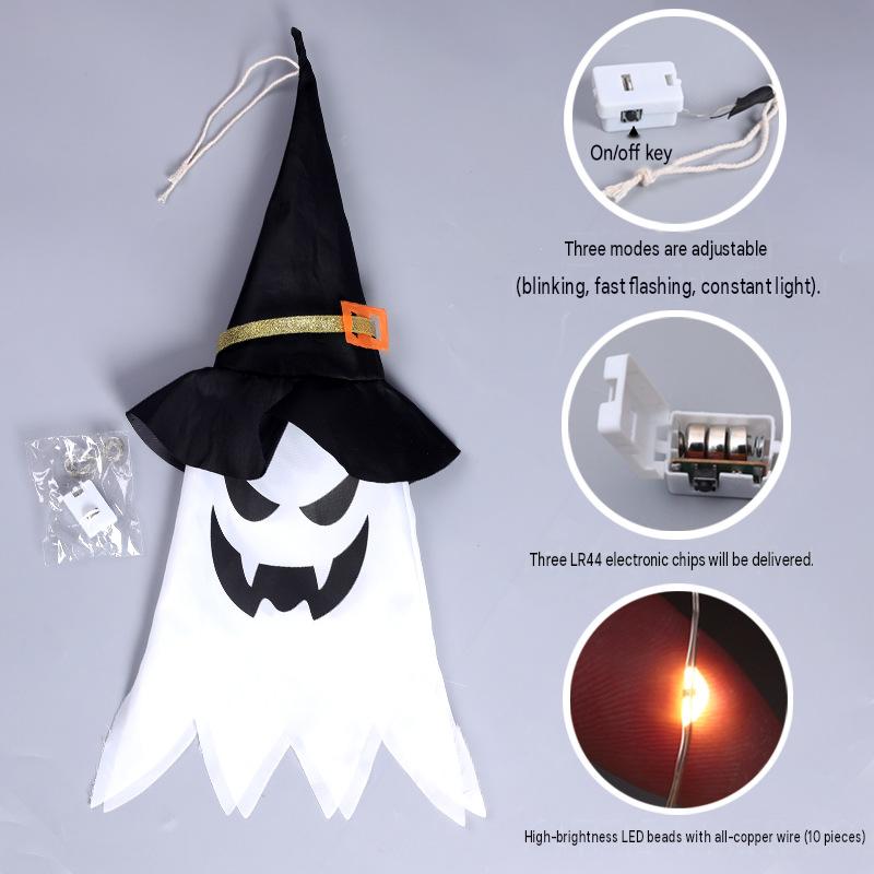 Spider web lamp Halloween decoration lantern LED atmosphere layout Halloween decoration props USB light string Amazon