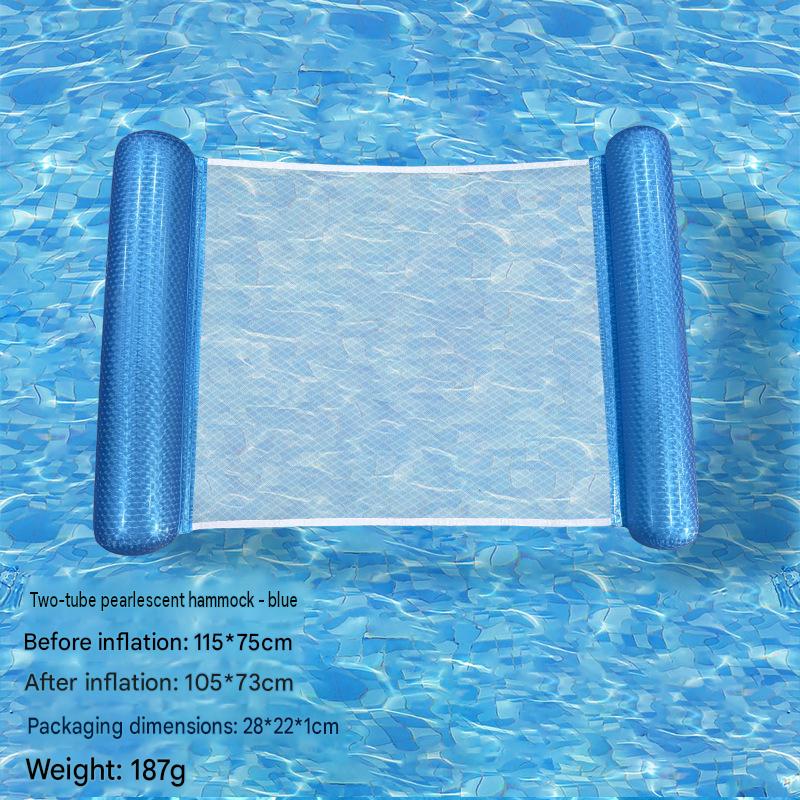 Cross-border spot swimming pool inflatable floating raft, foldable striped floating bed, water park hammock, single lounge chair floating raft