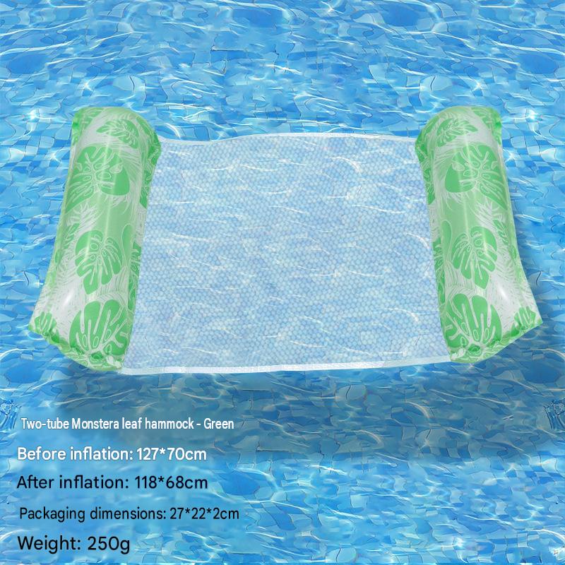 Cross-border spot swimming pool inflatable floating raft, foldable striped floating bed, water park hammock, single lounge chair floating raft