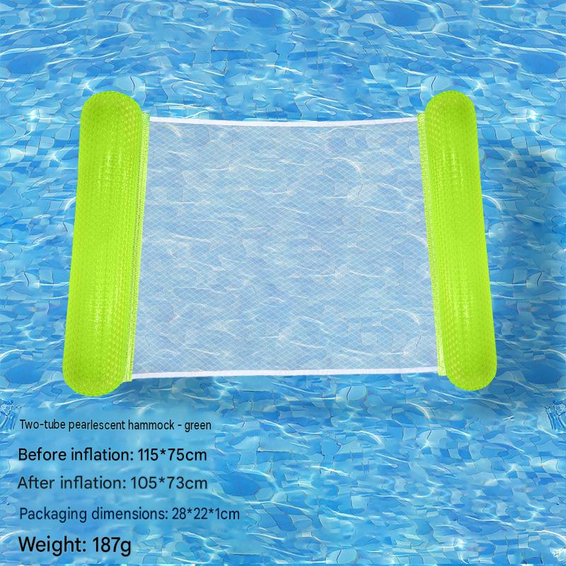 Cross-border spot swimming pool inflatable floating raft, foldable striped floating bed, water park hammock, single lounge chair floating raft