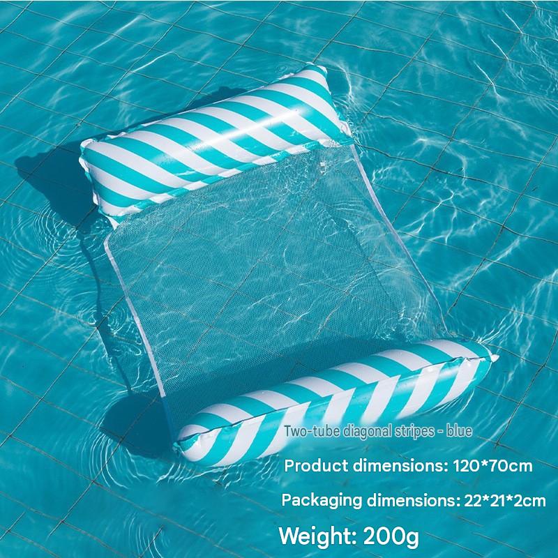 Cross-border spot swimming pool inflatable floating raft, foldable striped floating bed, water park hammock, single lounge chair floating raft