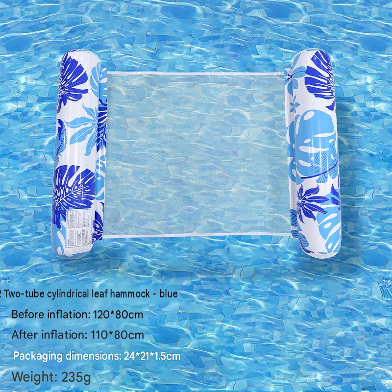 Cross-border spot swimming pool inflatable floating raft, foldable striped floating bed, water park hammock, single lounge chair floating raft