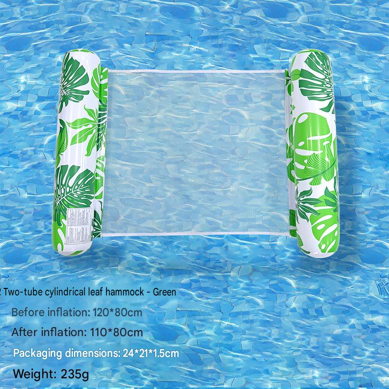 Cross-border spot swimming pool inflatable floating raft, foldable striped floating bed, water park hammock, single lounge chair floating raft