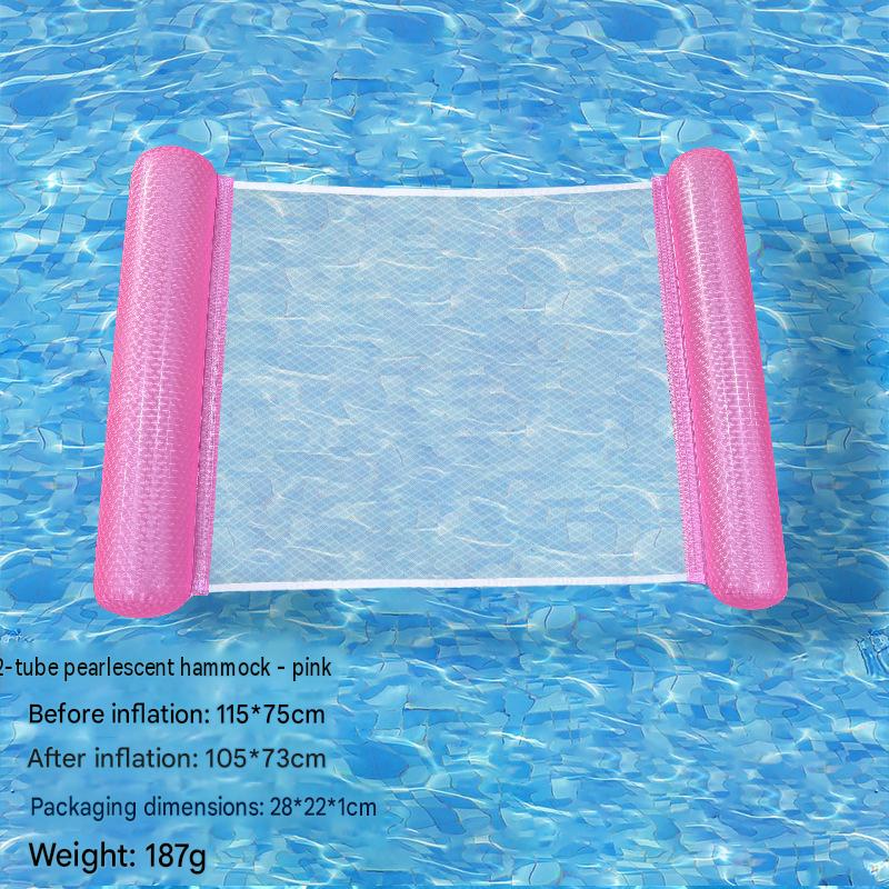 Cross-border spot swimming pool inflatable floating raft, foldable striped floating bed, water park hammock, single lounge chair floating raft