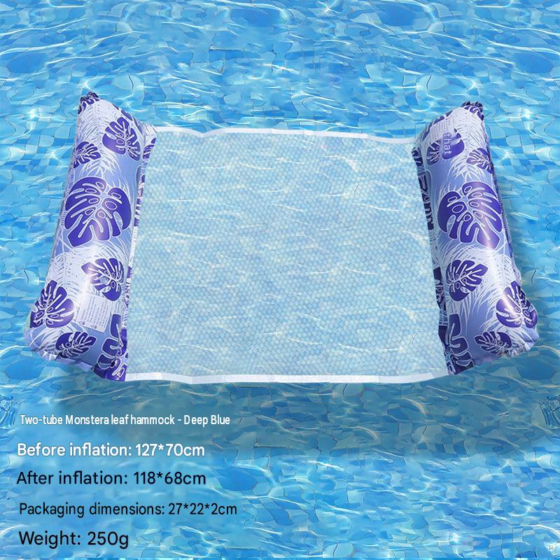 Cross-border spot swimming pool inflatable floating raft, foldable striped floating bed, water park hammock, single lounge chair floating raft