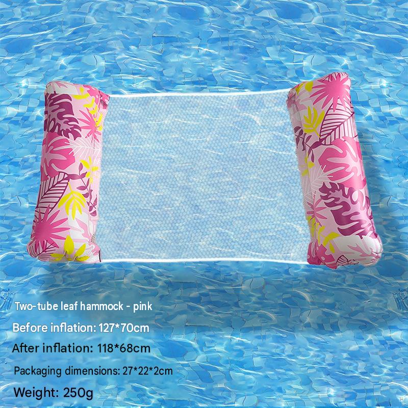 Cross-border spot swimming pool inflatable floating raft, foldable striped floating bed, water park hammock, single lounge chair floating raft