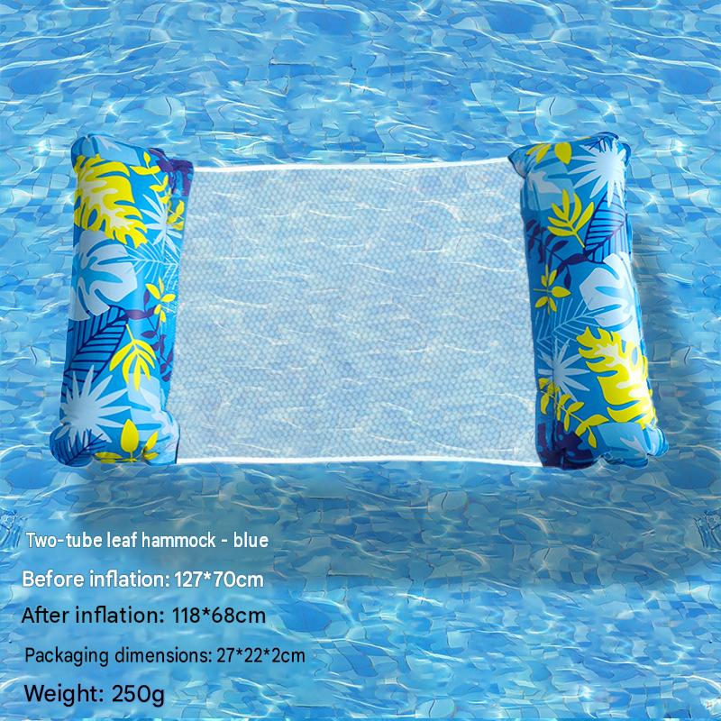 Cross-border spot swimming pool inflatable floating raft, foldable striped floating bed, water park hammock, single lounge chair floating raft