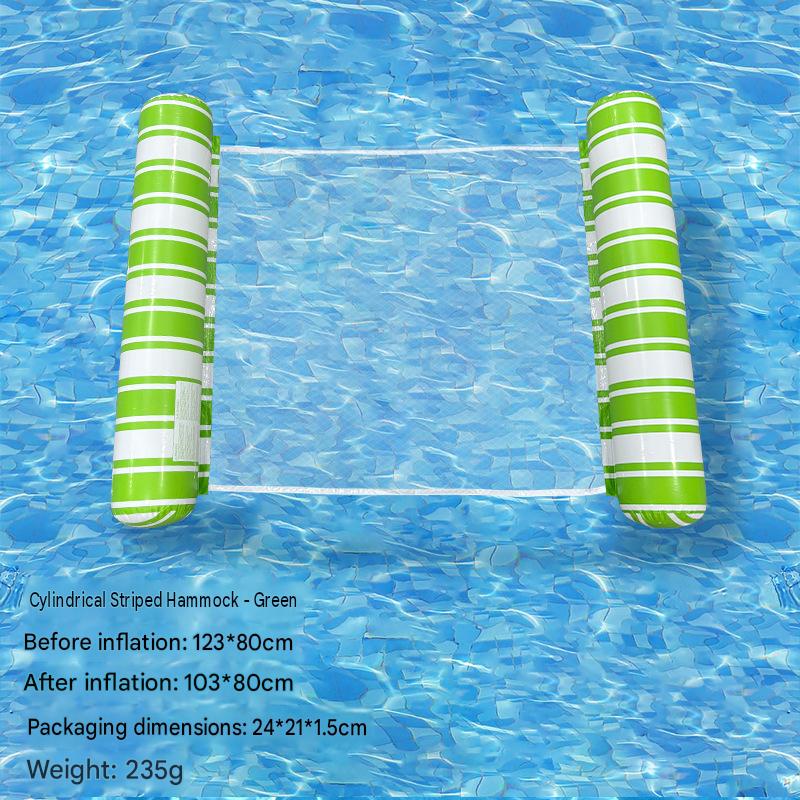 Cross-border spot swimming pool inflatable floating raft, foldable striped floating bed, water park hammock, single lounge chair floating raft