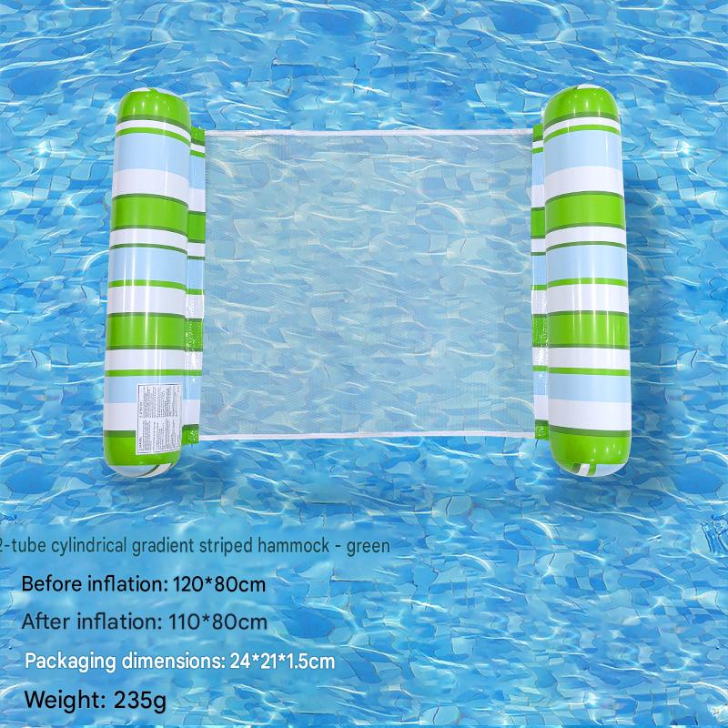 Cross-border spot swimming pool inflatable floating raft, foldable striped floating bed, water park hammock, single lounge chair floating raft