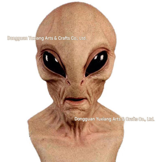 Alien mask latex hood Halloween UFO horror mask green hood cross-border new product