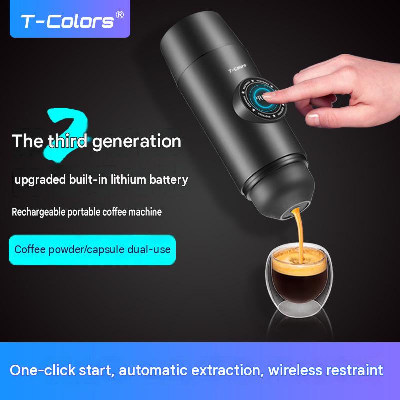 T-Colors color charging portable coffee machine mini electric espresso coffee capsule coffee machine