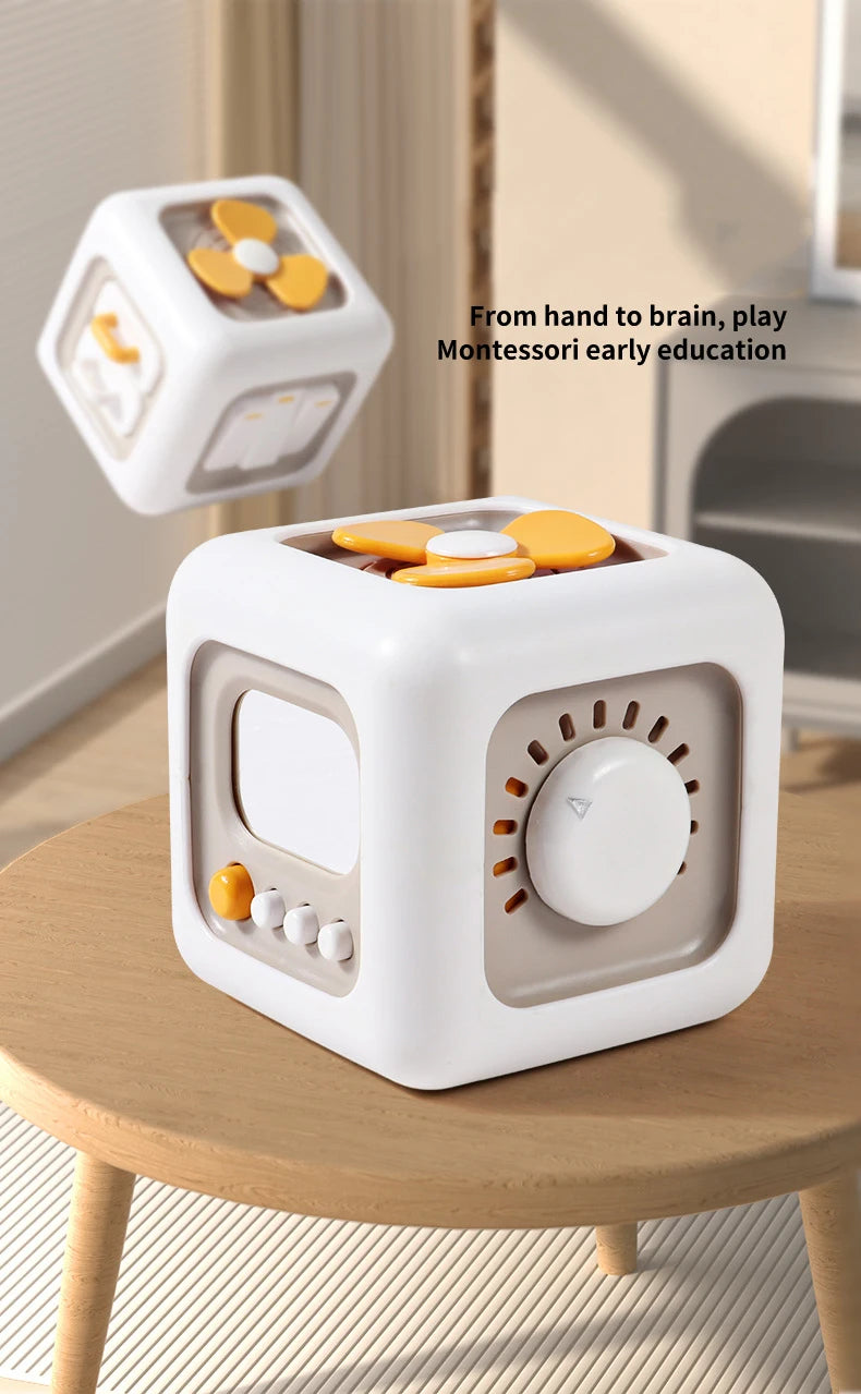 Multifunctional hexahedral Rubik's Cube finger busy ball baby sensory training children's educational toy Rubik's Cube moving music