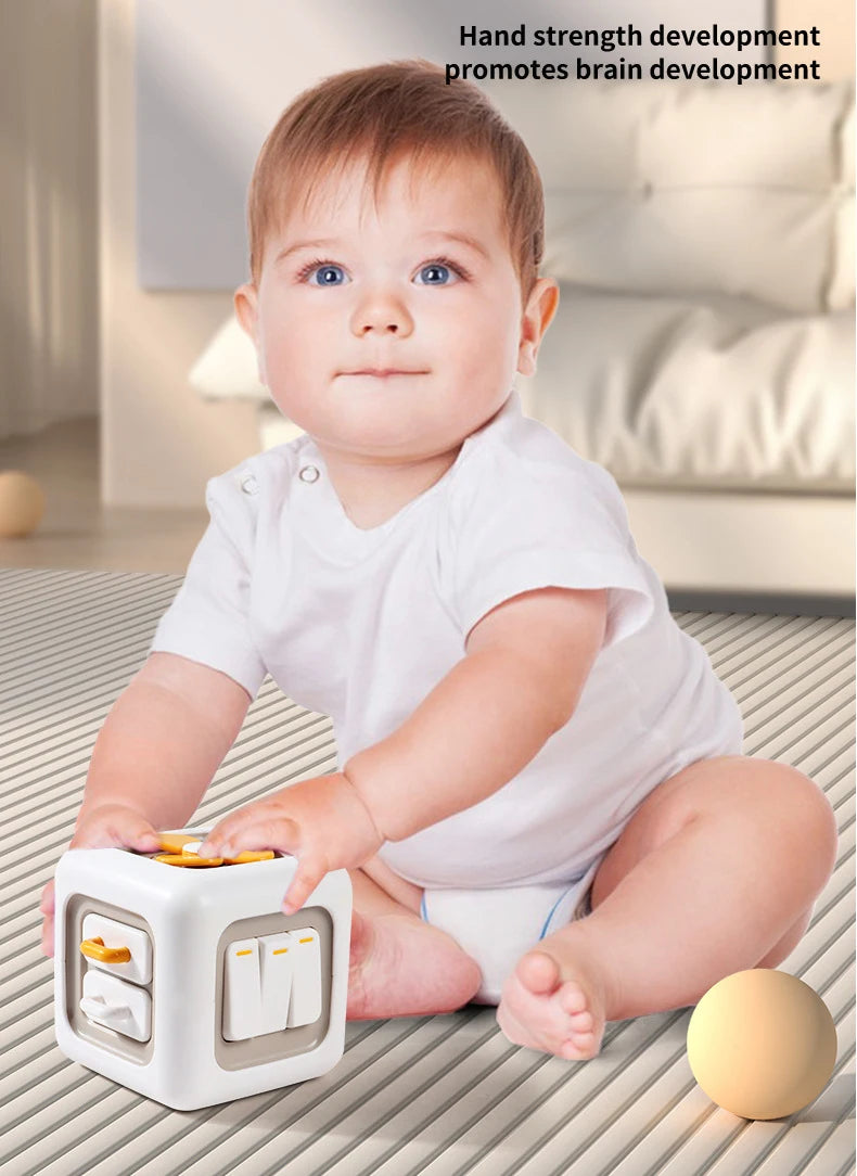 Multifunctional hexahedral Rubik's Cube finger busy ball baby sensory training children's educational toy Rubik's Cube moving music