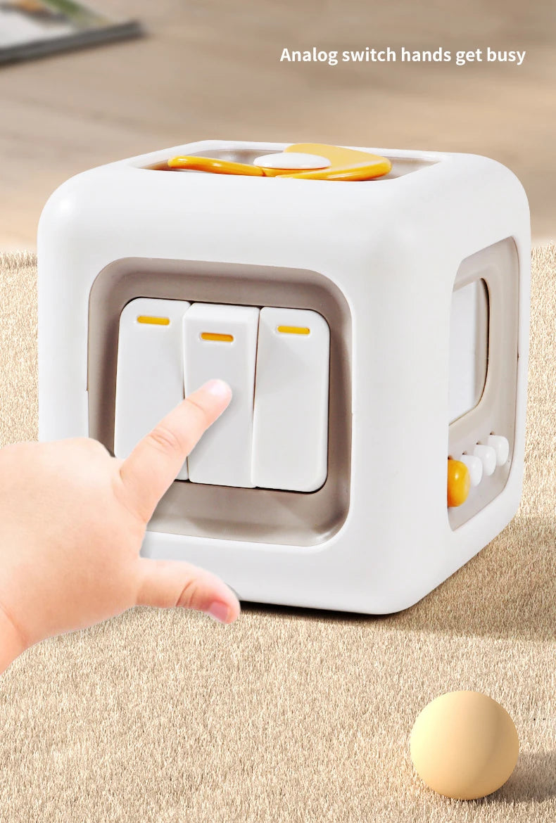 Multifunctional hexahedral Rubik's Cube finger busy ball baby sensory training children's educational toy Rubik's Cube moving music