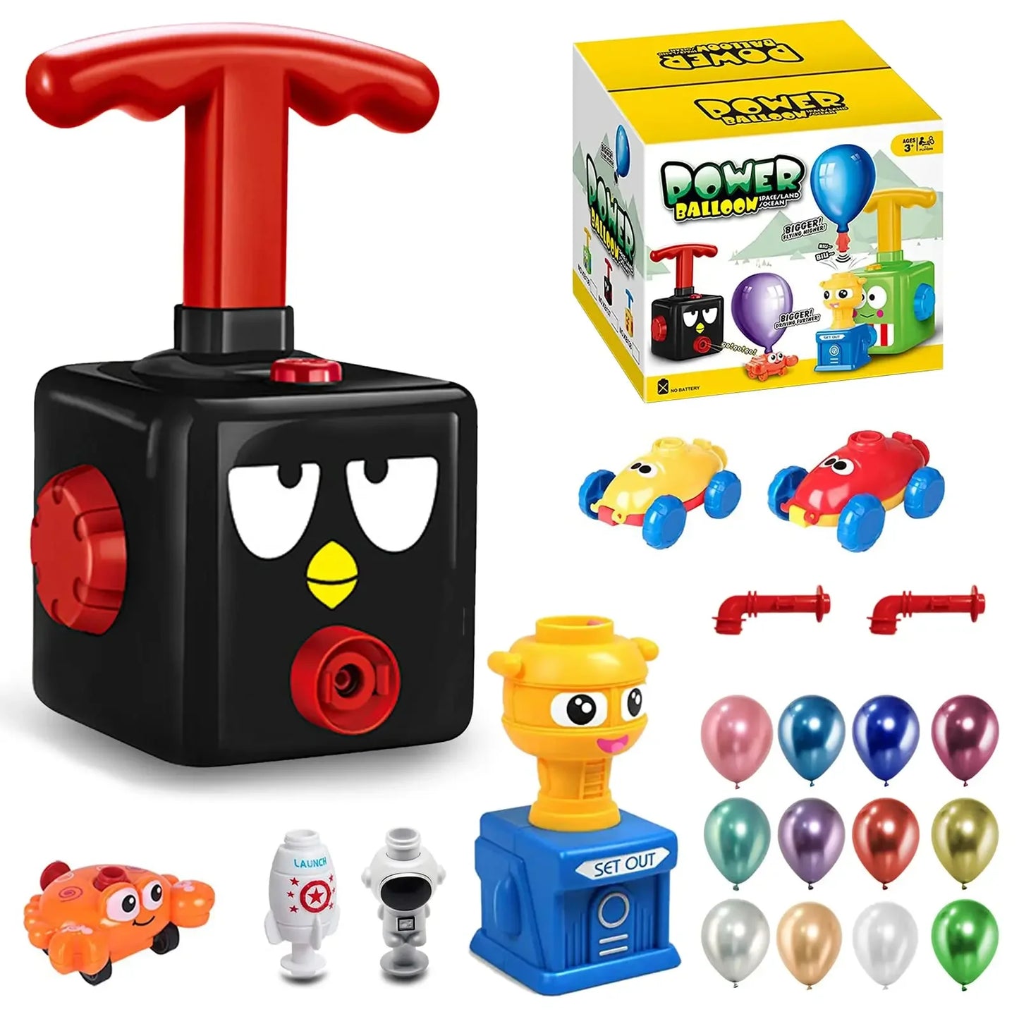 Powered balloon car Douyin hot selling children's inertia press balloon powered car puzzle new strange car toy