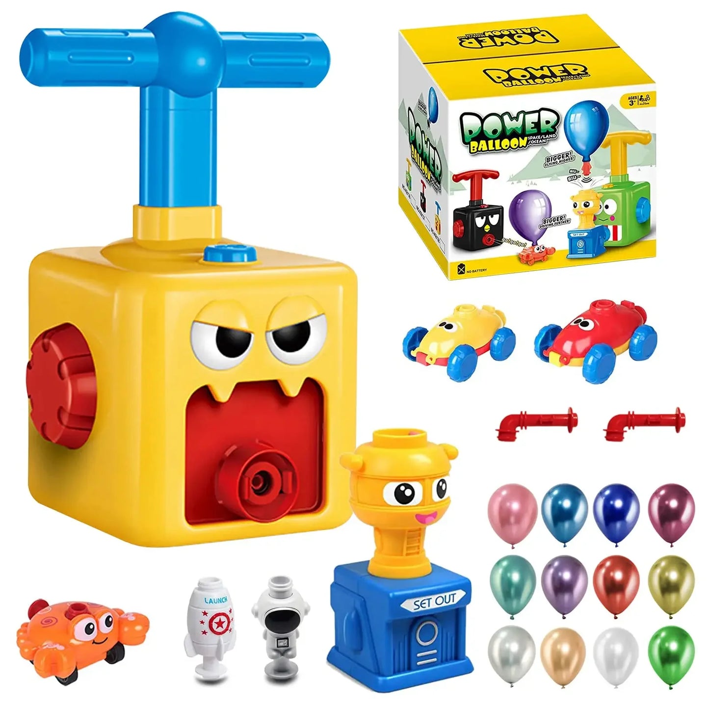 Powered balloon car Douyin hot selling children's inertia press balloon powered car puzzle new strange car toy