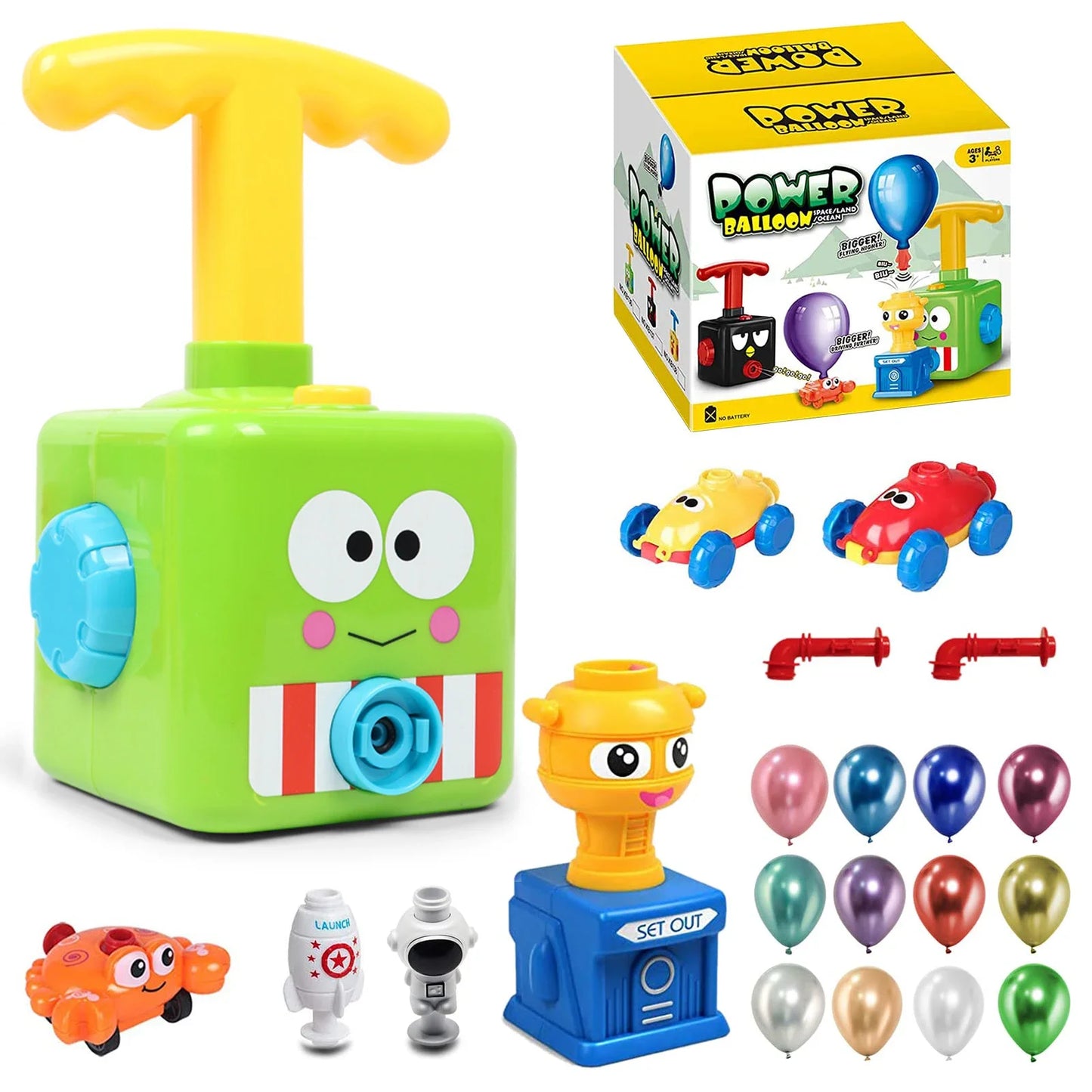 Powered balloon car Douyin hot selling children's inertia press balloon powered car puzzle new strange car toy