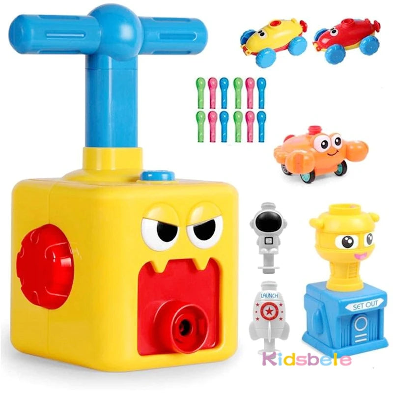 Powered balloon car Douyin hot selling children's inertia press balloon powered car puzzle new strange car toy