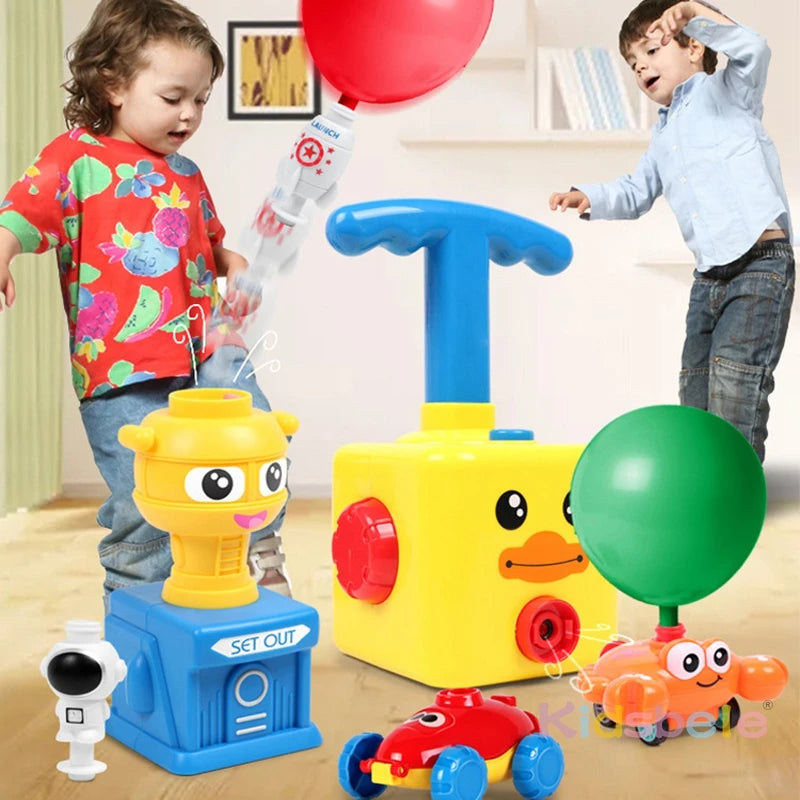 Powered balloon car Douyin hot selling children's inertia press balloon powered car puzzle new strange car toy