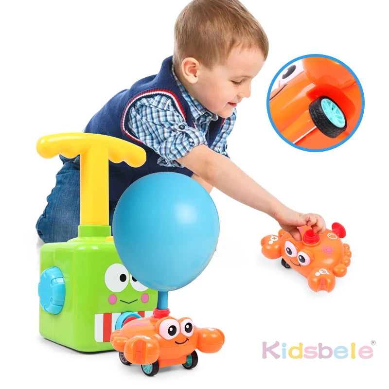 Powered balloon car Douyin hot selling children's inertia press balloon powered car puzzle new strange car toy